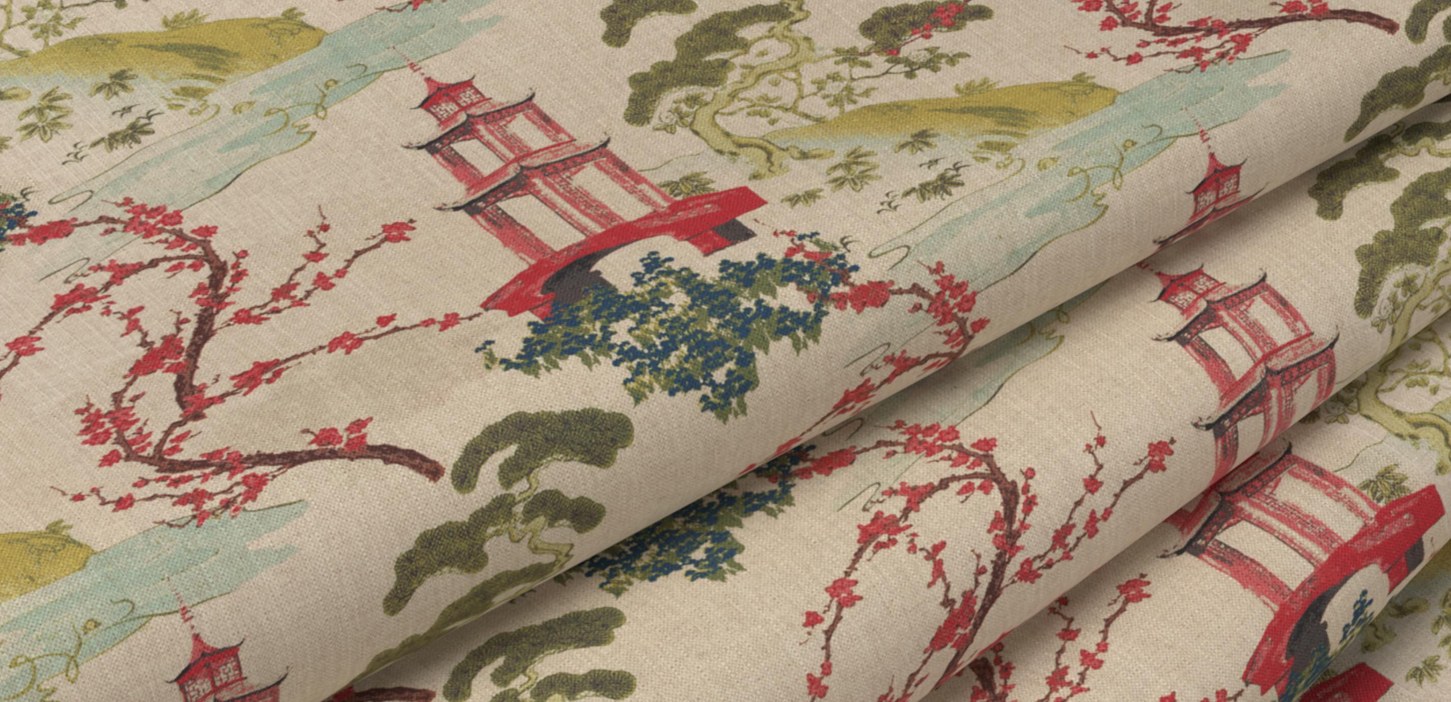 Zen Garden Crimson Fabric By the Yard_1