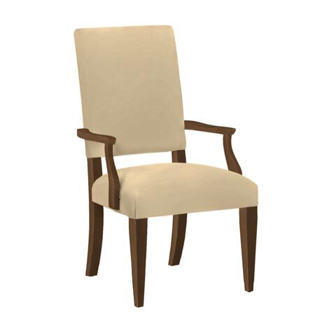Hadley Leather Dining Armchair: Square Back, Tapered Leg image