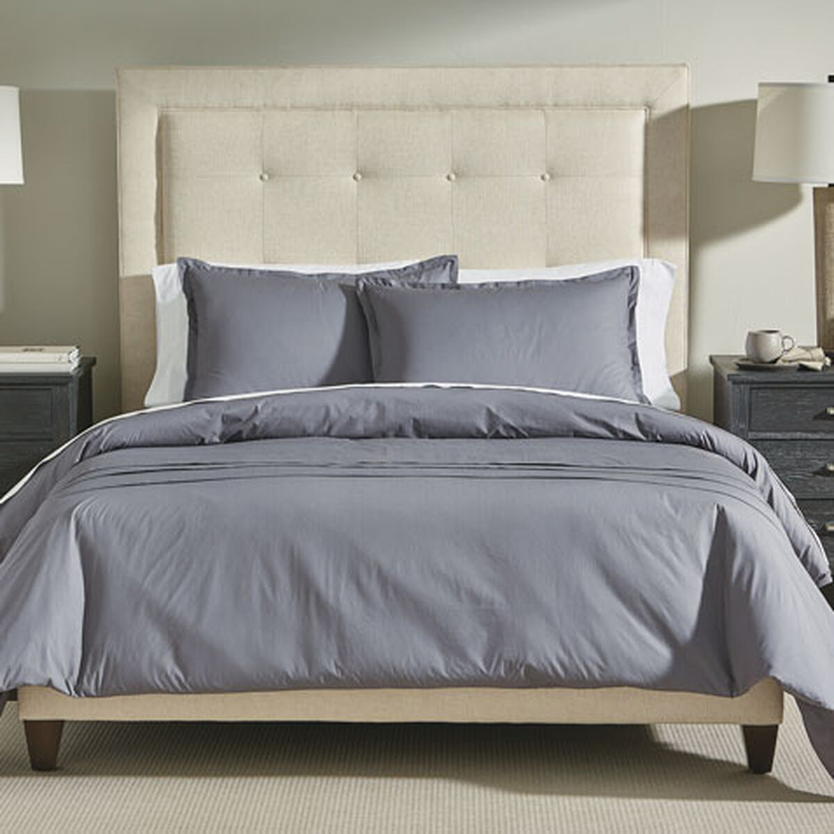 Pleated Percale Duvet Cover