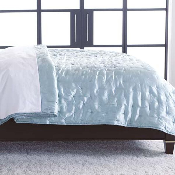 Washed Silk Coverlet, Seaglass, Full/Queen