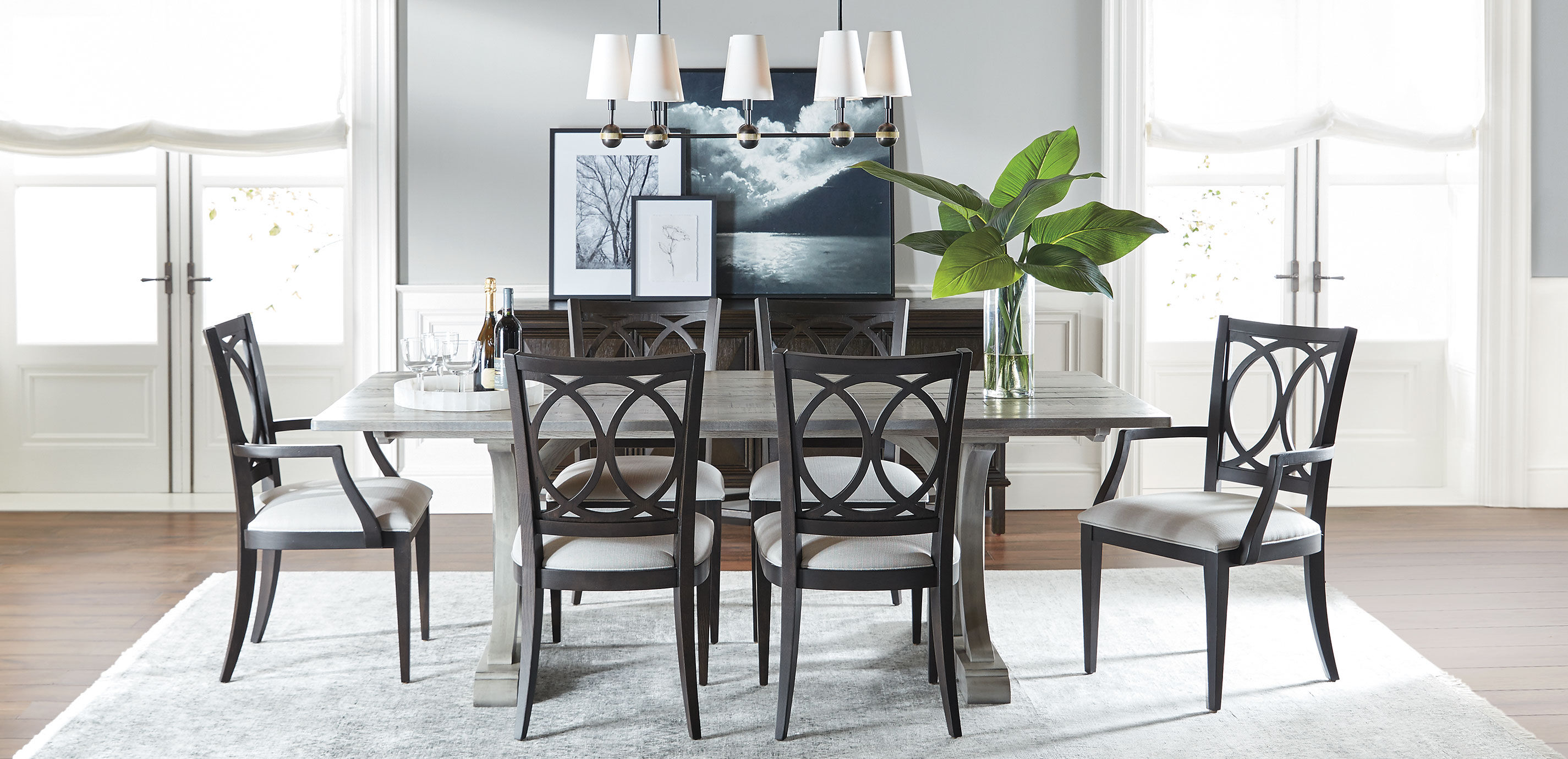Ethan allen outlet trestle dining table