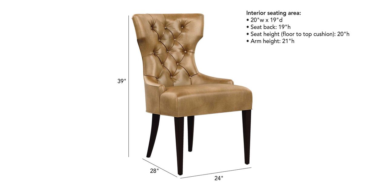 Claudia Leather Dining Chair Arm & Host Chairs Ethan Allen