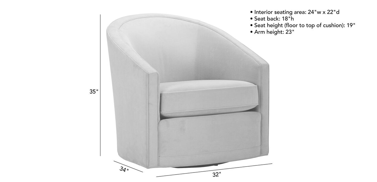 Baylee Barrel-Back Swivel Chair, Upholstered | Ethan Allen