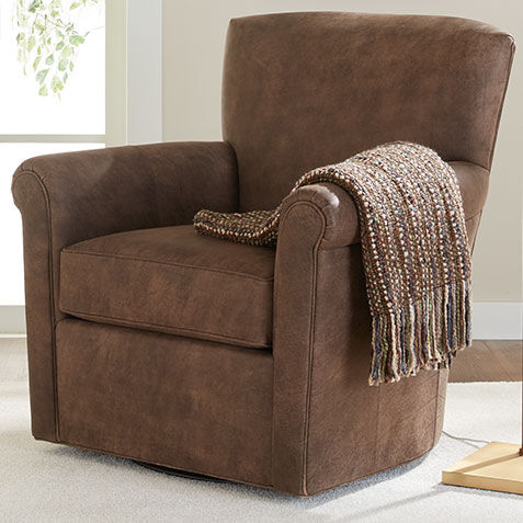 Turner Leather Roll-Arm Swivel Chair Product Tile Hover Image turnerlthraswvchair