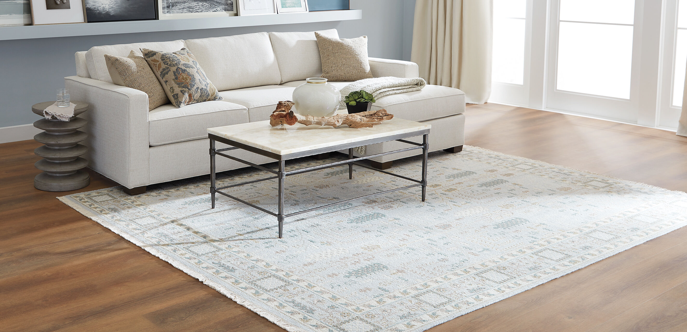 Square stone deals top coffee table
