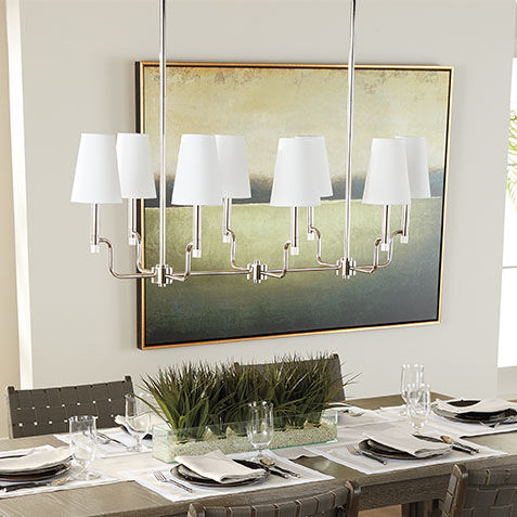 Silver dining room light fixture discount