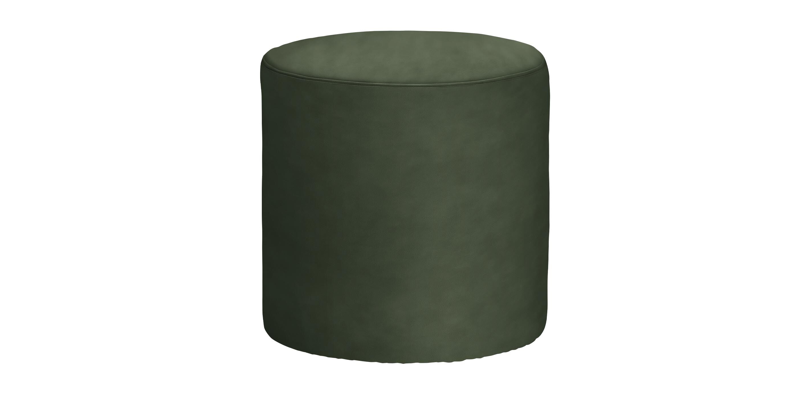 Alba Leather Cylinder Accent Ottoman