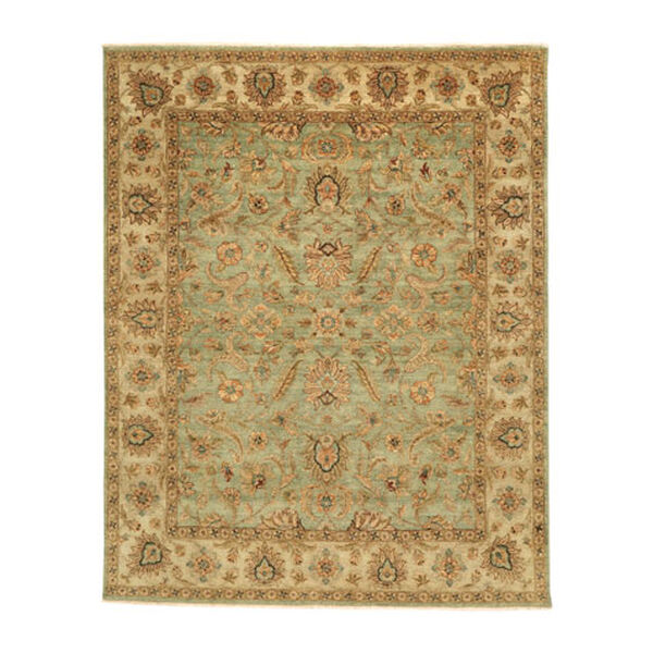 Sarouk Fereghan Rug, Green/Ivory