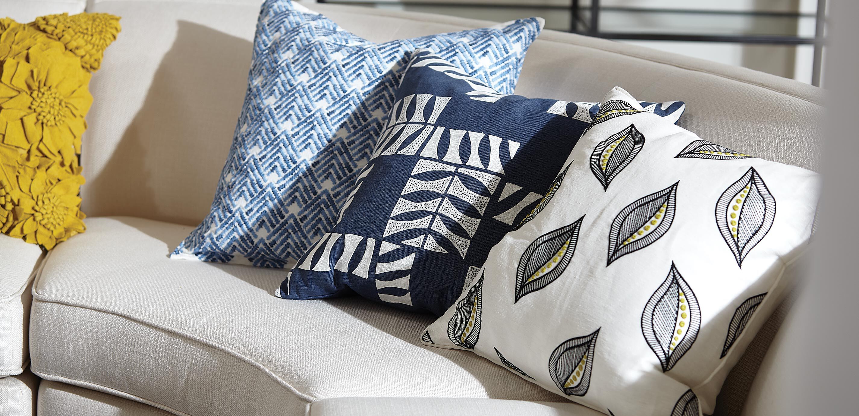 Navy Geometric Pillow Navy Pillow Ethan Allen