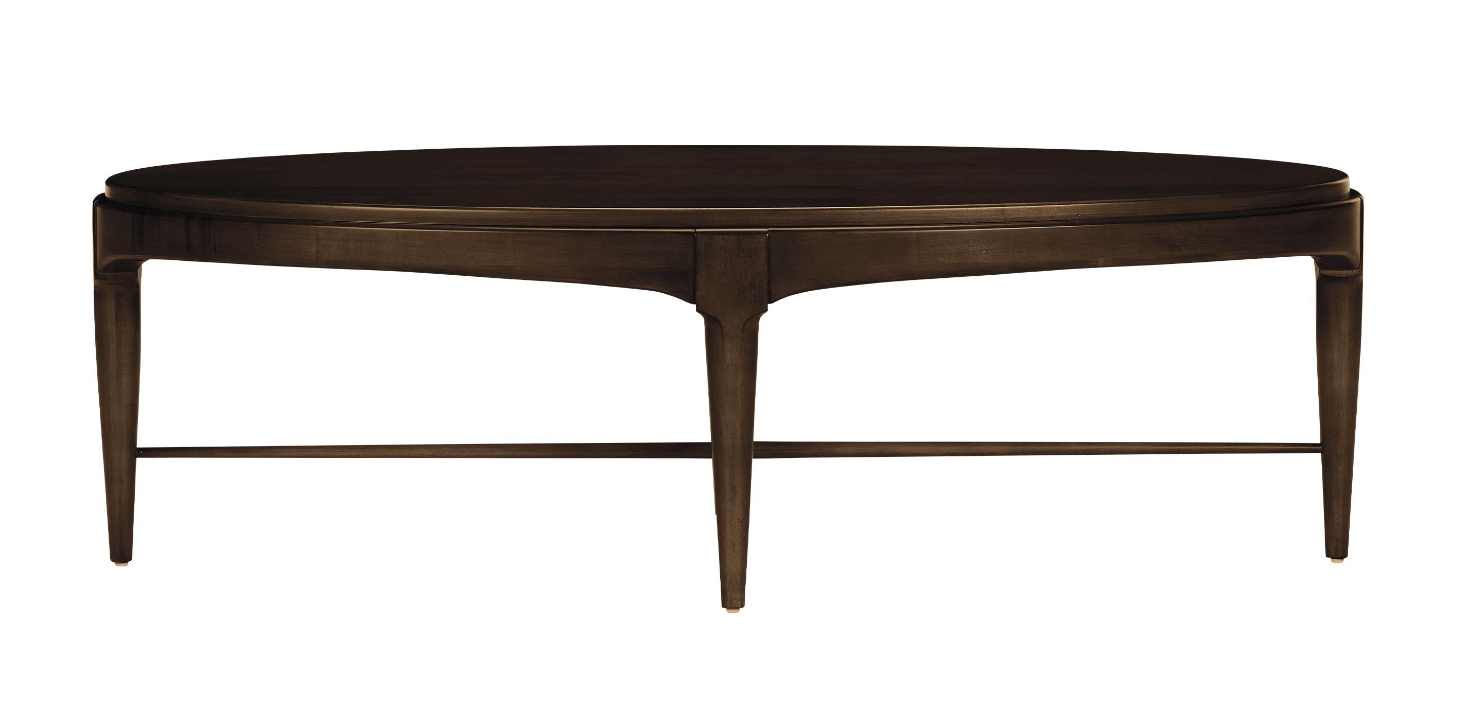 Draper Oval Wood Midcentury Coffee Table