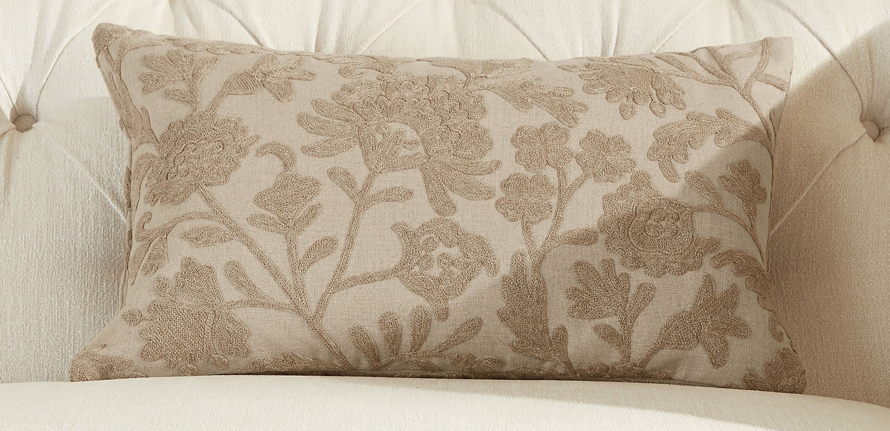 Crewel Stitch Botanical Lumbar Pillow_2