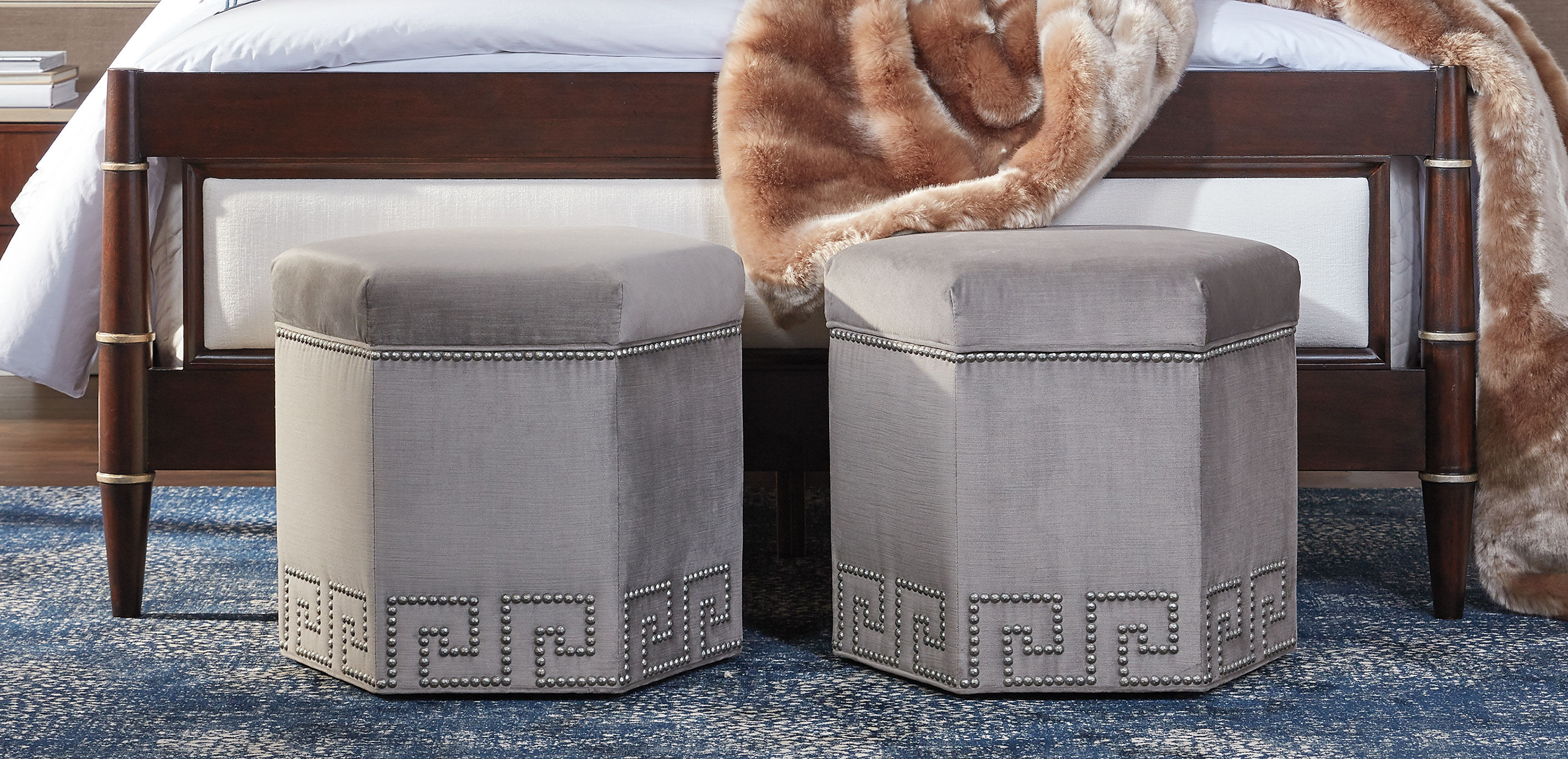 Viviette Hexagon Ottoman_4