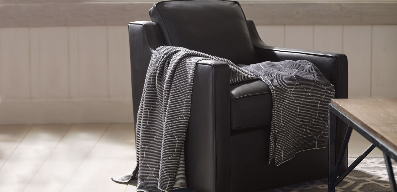 Wes Leather Modern Swivel Armchair Ethan Allen Chairs Ethan Allen