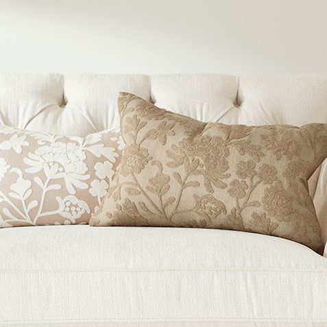 Crewel Stitch Botanical Lumbar Pillow Product Tile Hover Image 062409