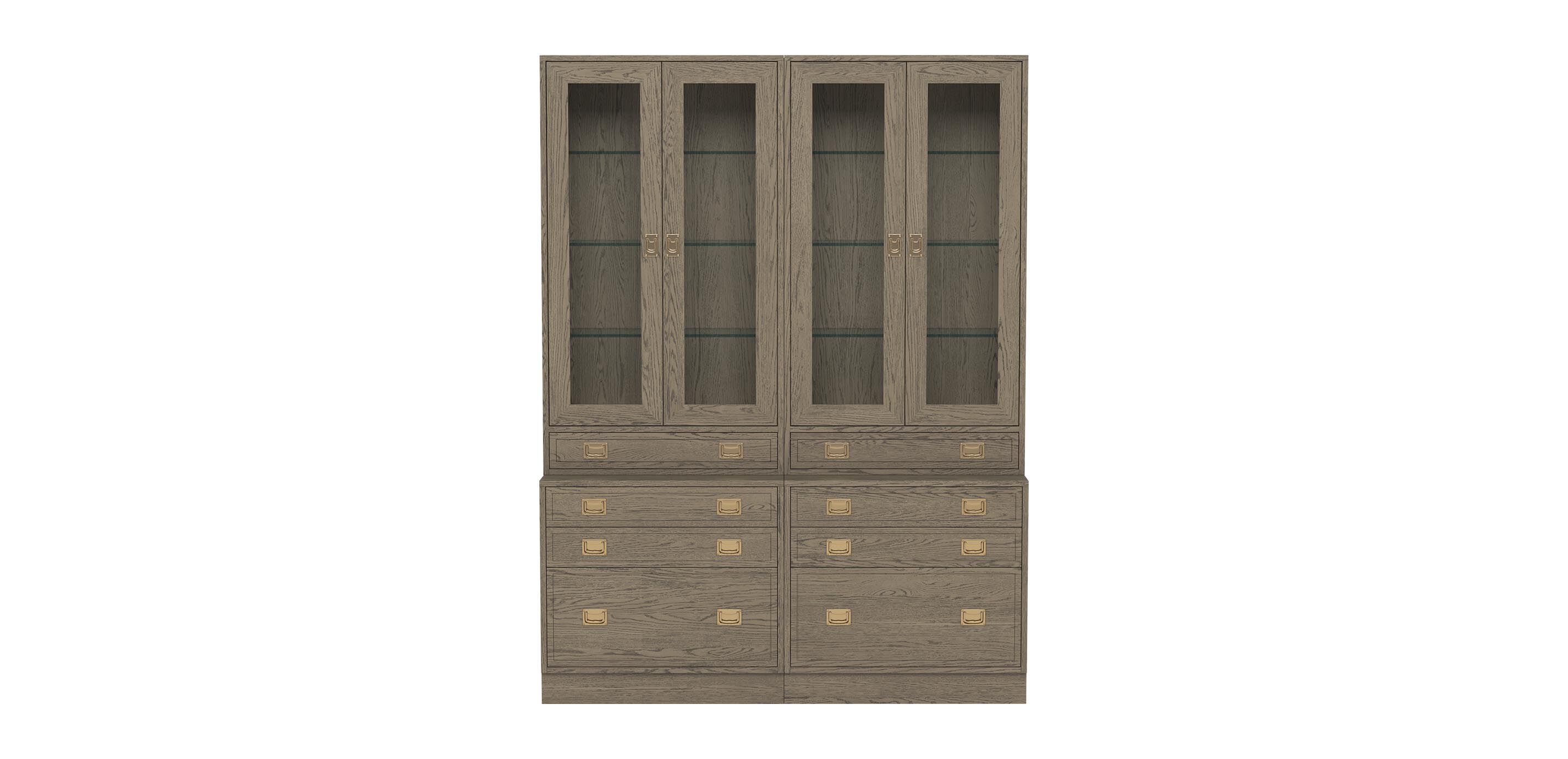 Callum Double Library Bookcase with File Cabinet