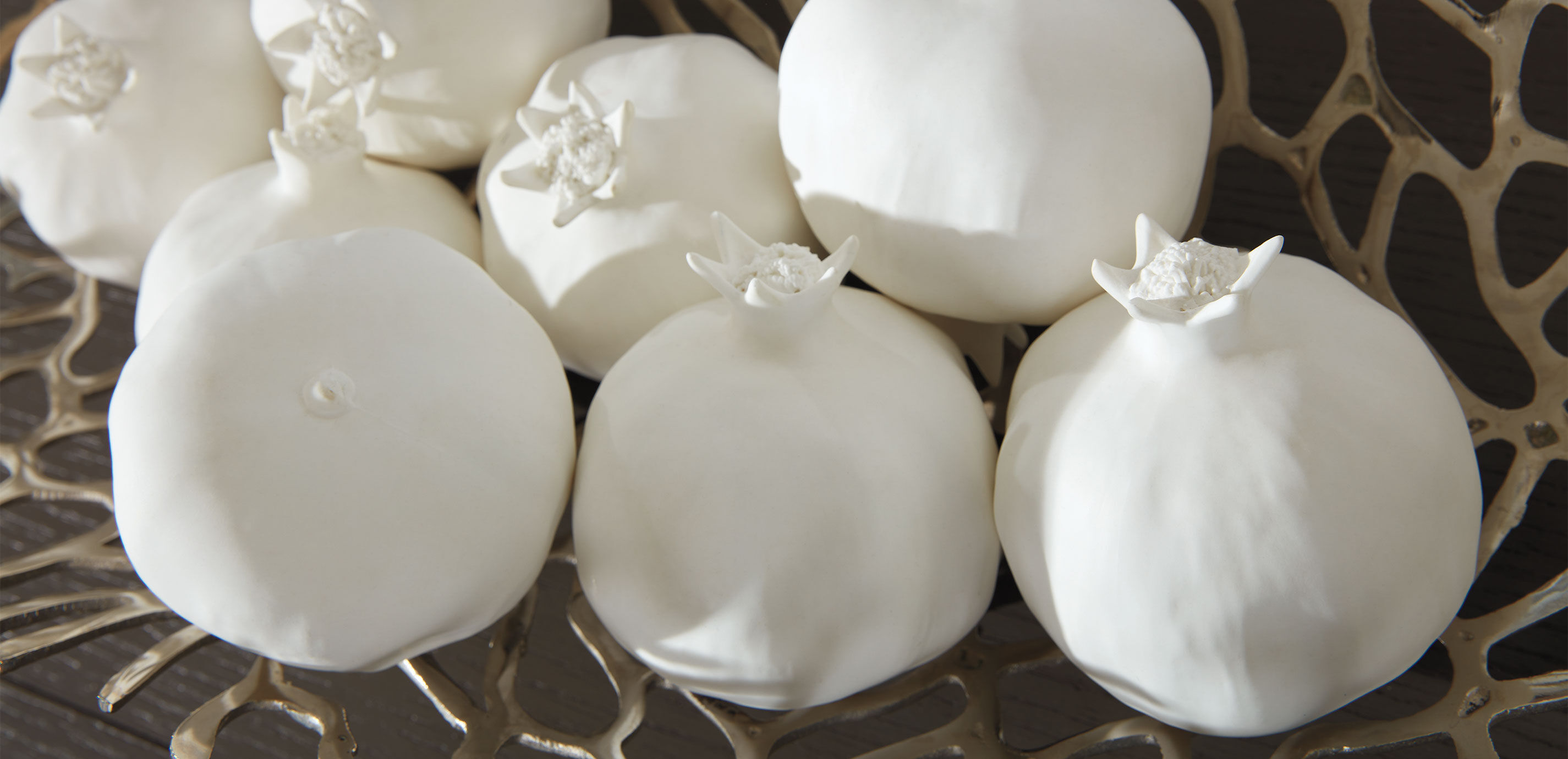 Matte White Pomegranate Sculpture_3