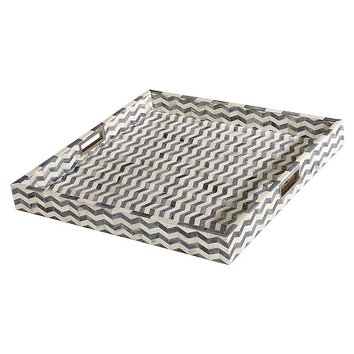 Chevron 24" Square Bone Tray