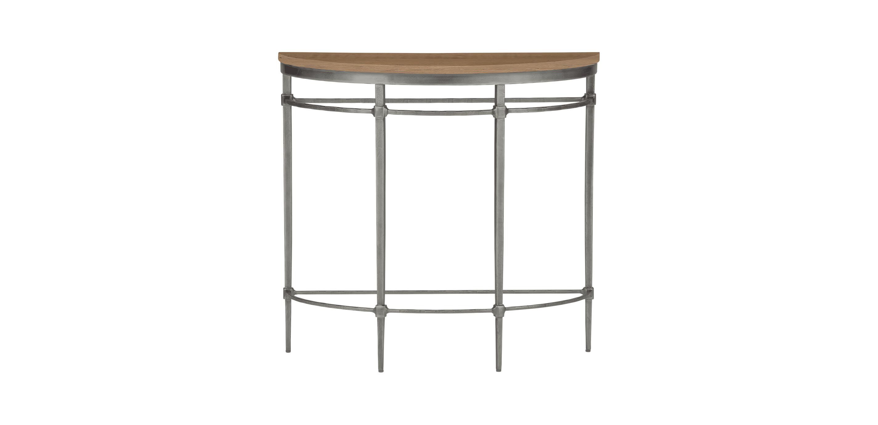 Vida Wood-Top Demilune Console Table