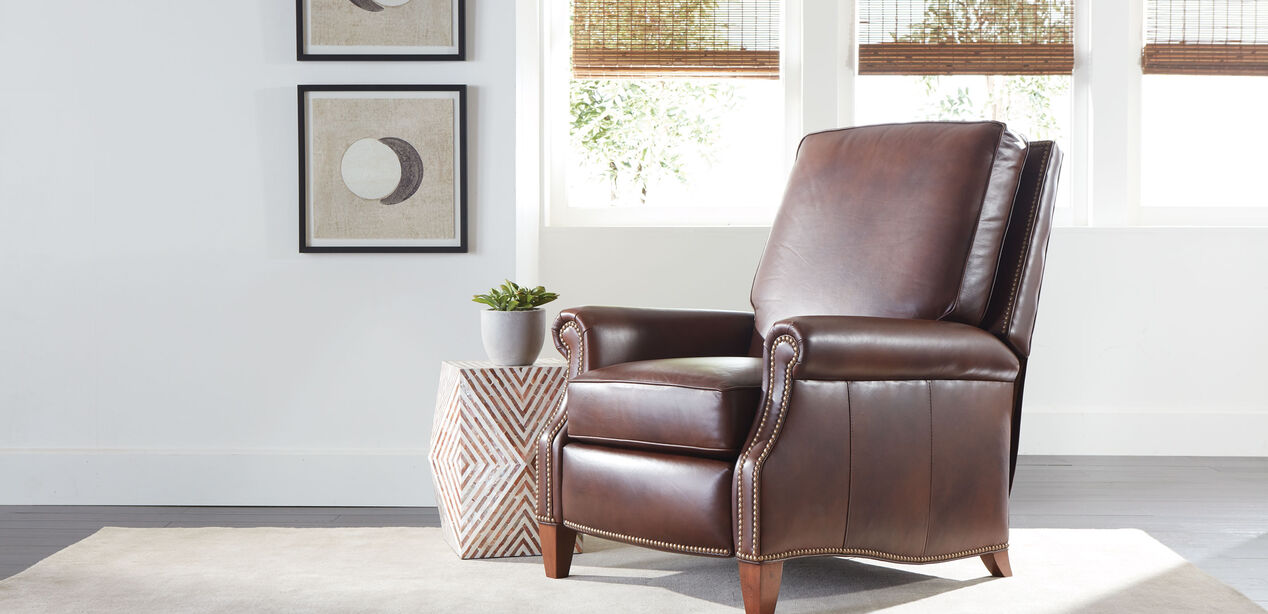 Colburn Leather Recliner Omni Brown, Ethan Allen Leather Furniture Reviews