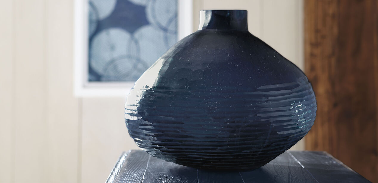 Large Brayton Indigo Vase Vases Ethan Allen