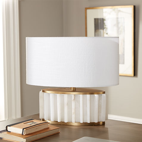 Farida Alabaster Desk Lamp Product Tile Hover Image 096083