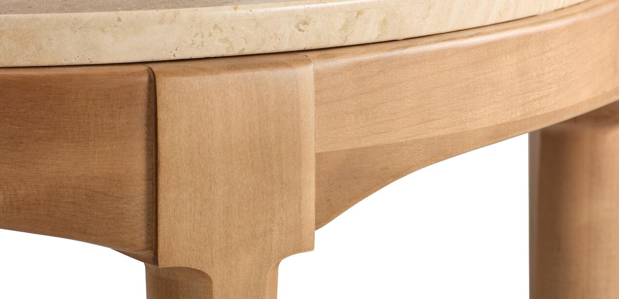 Draper Oval End Table—Travertine Stone Top | Ethan Allen