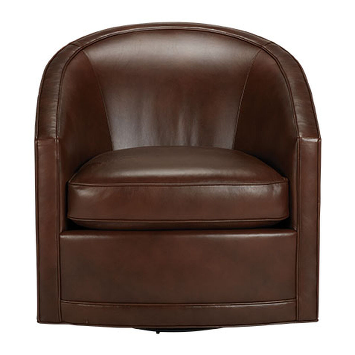 Baylee Leather Barrel-Back Swivel Chair
