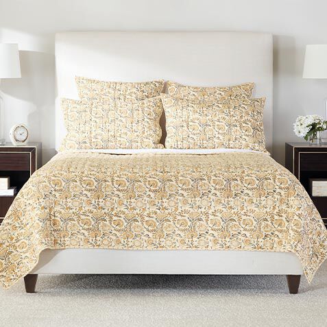 Block-Printed Quilt and Shams Set image 036256SET