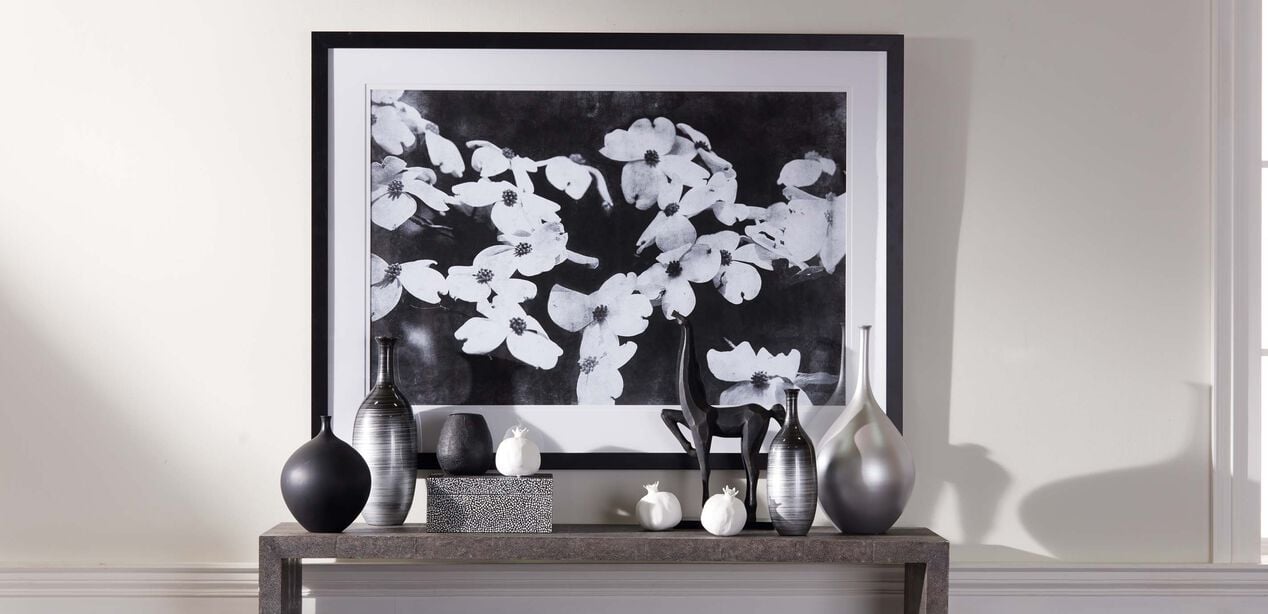 Issa Tall Silver Vase | Ethan Allen Tall Ceramic Decorative Vases ...