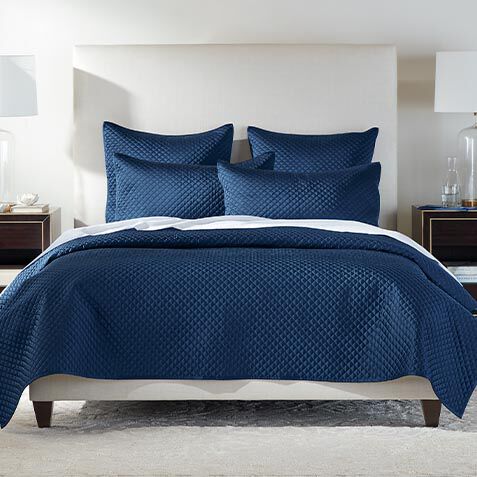 Salena Quilted Coverlet and Shams Set, Navy image