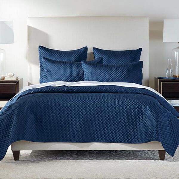 Salena Quilted Coverlet and Shams Set, Navy