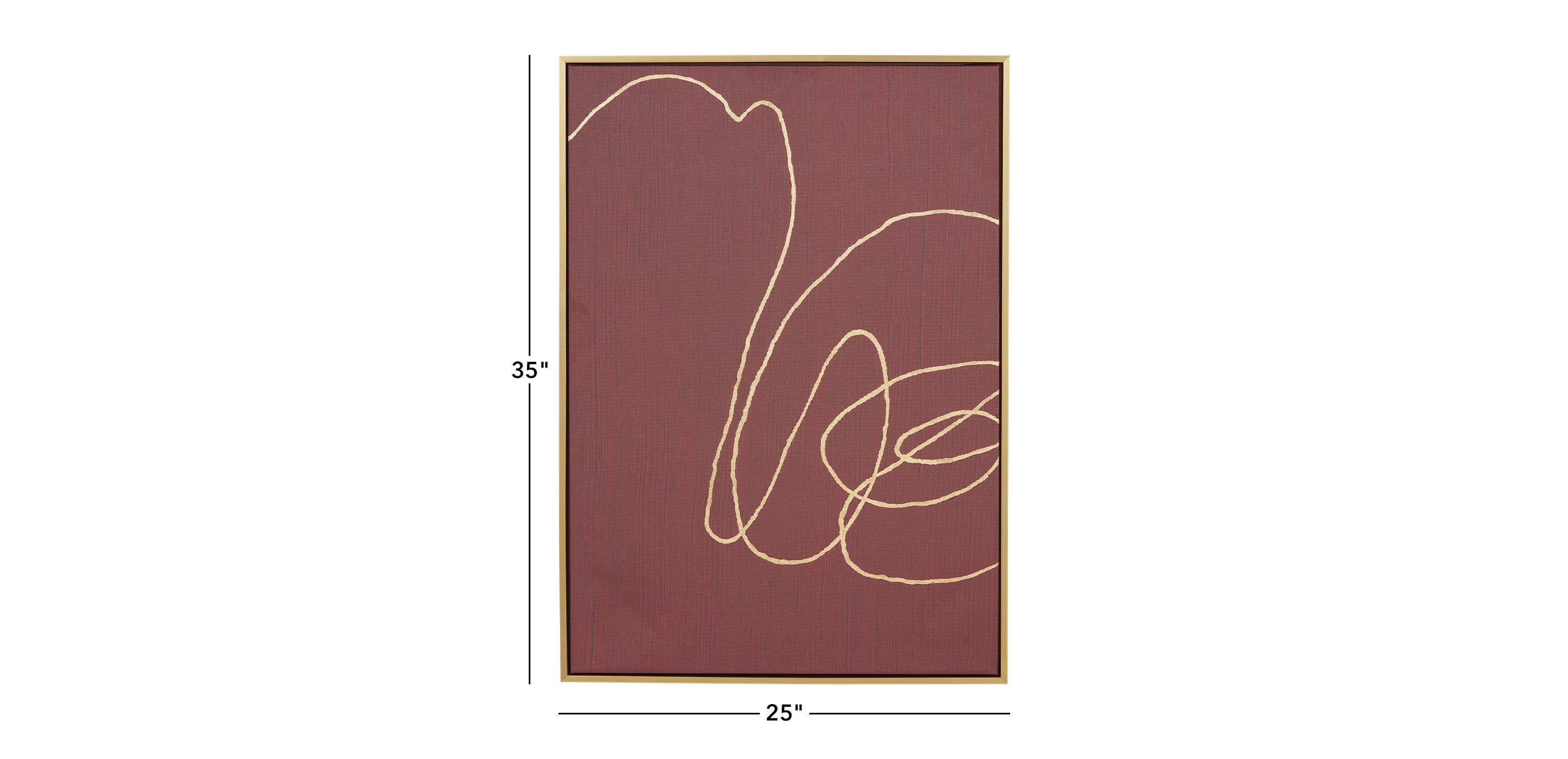 Path Home Red and Gold Abstract Artwork | Ethan Allen