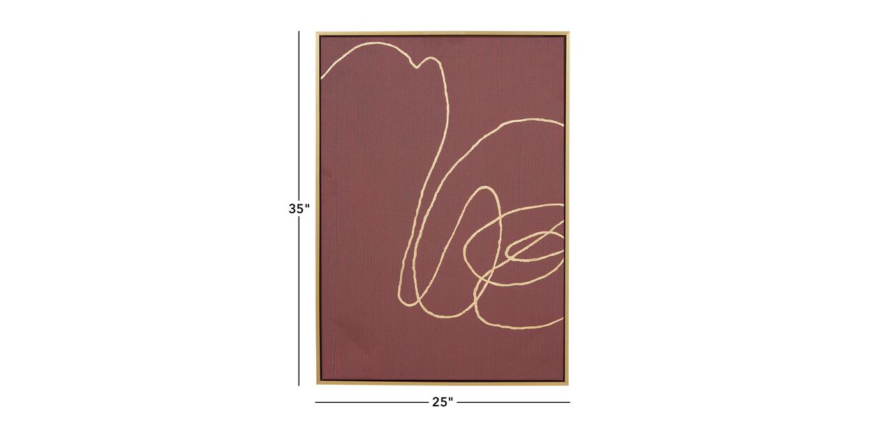 Path Home Red and Gold Abstract Artwork | Ethan Allen