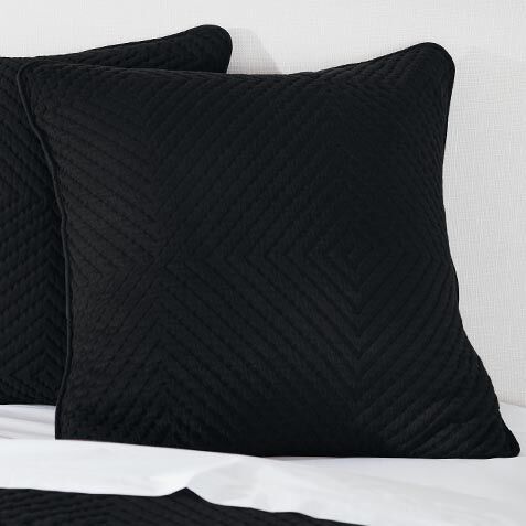 Geometric Matelasse Euro Sham, Black image 032501D  BLK