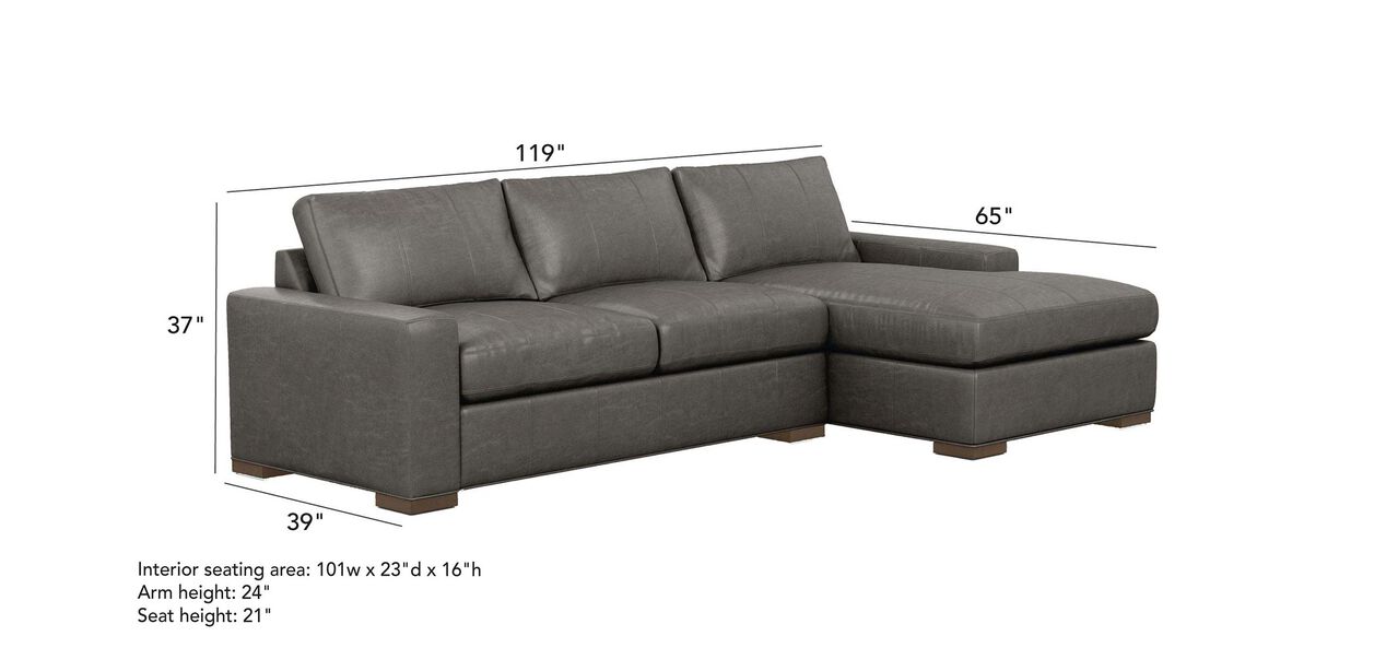 Conway TwoPiece Leather Sectional Ethan Allen