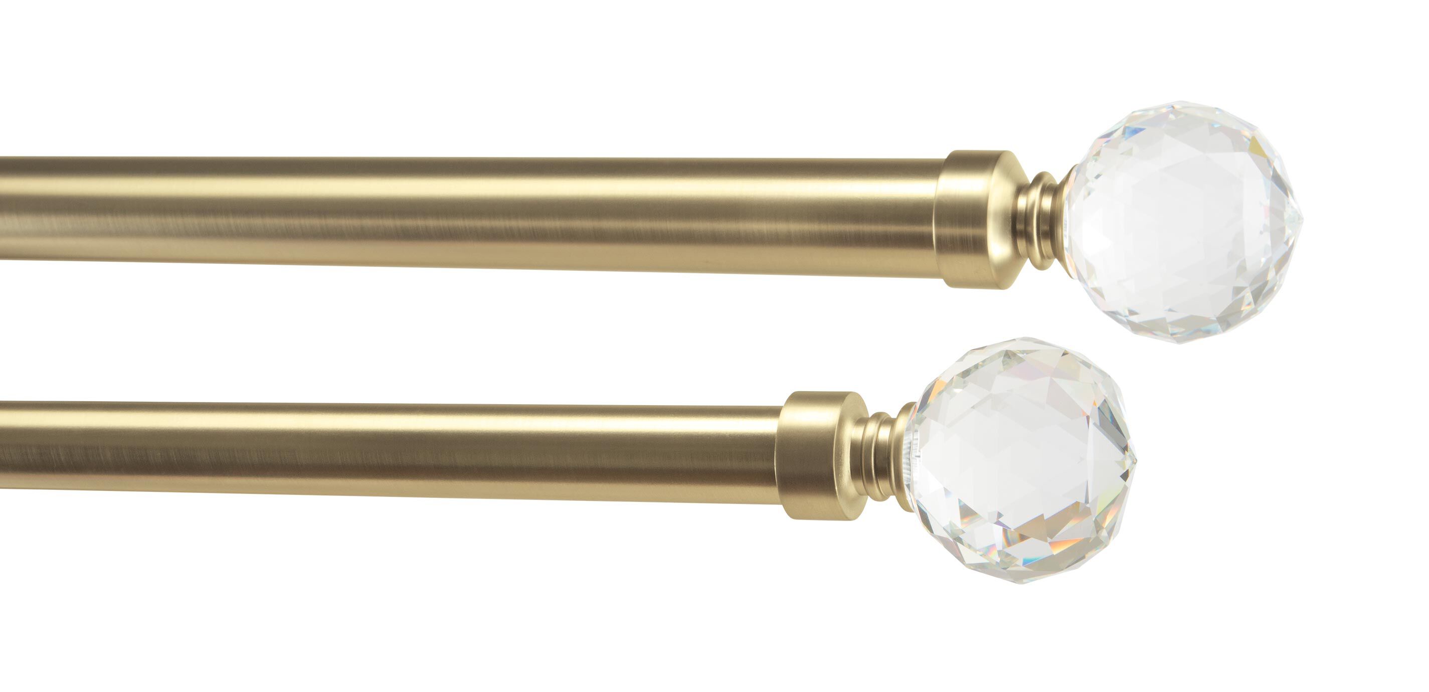 Glass Faceted Ball Finial Hardware Set