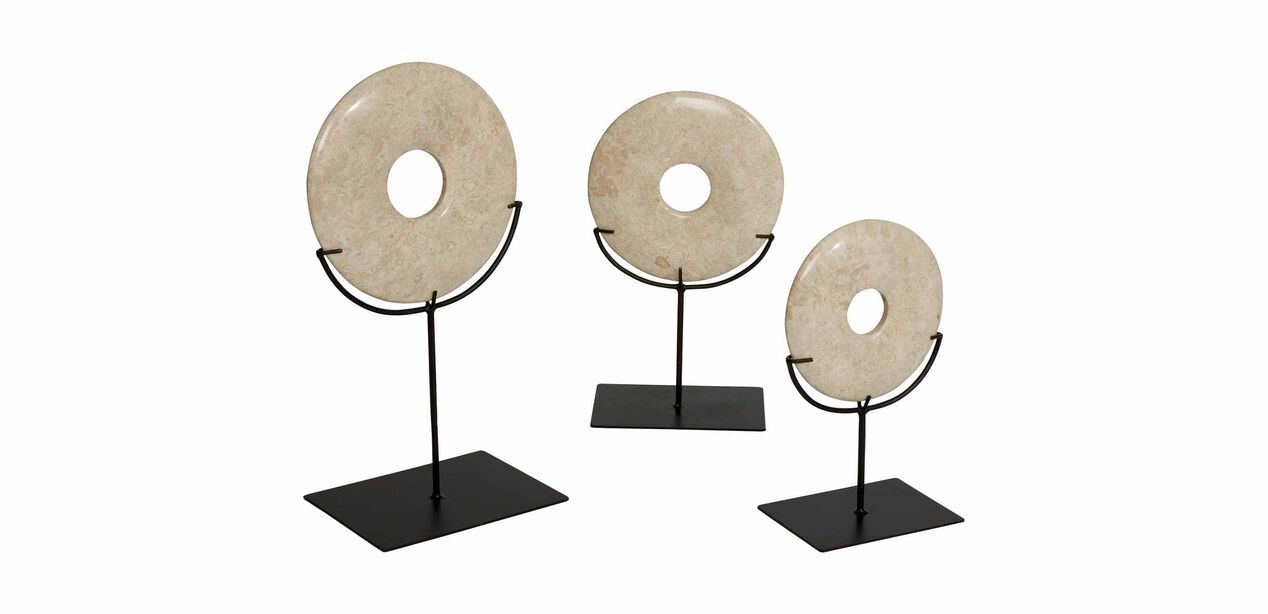 Odin Marble Disc on Stand Ethan Allen Decorative Accents Ethan Allen