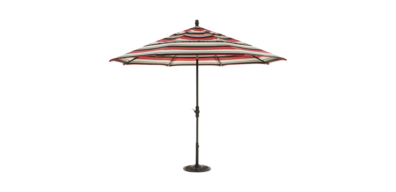 Crimson Stripe Round Market Umbrella UMBRELLAS & STANDS Ethan Allen