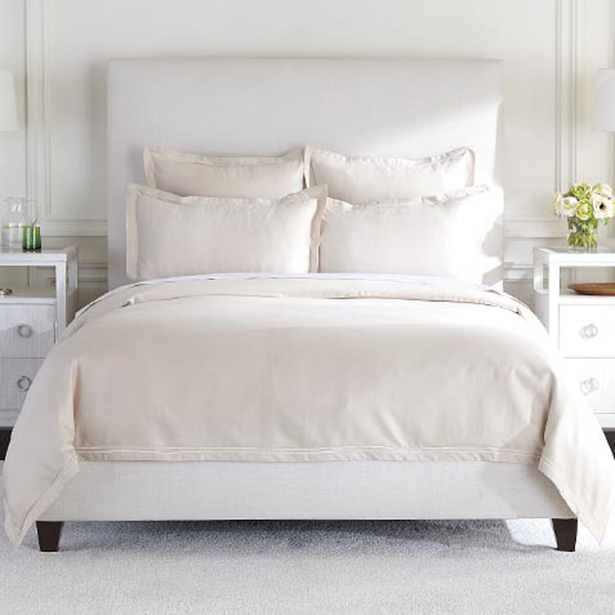 Solid Silk-Blend Duvet Cover and Shams Set