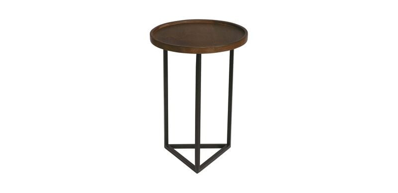 Bolton Round Mango Wood Accent Table, Ethan Allen Round Accent Table