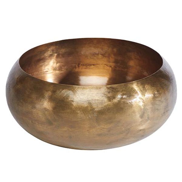 Zuri Wire-Brushed Antique Brass Bowl