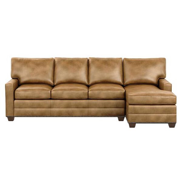 Bennett Track-Arm Two-Piece Leather Sectional