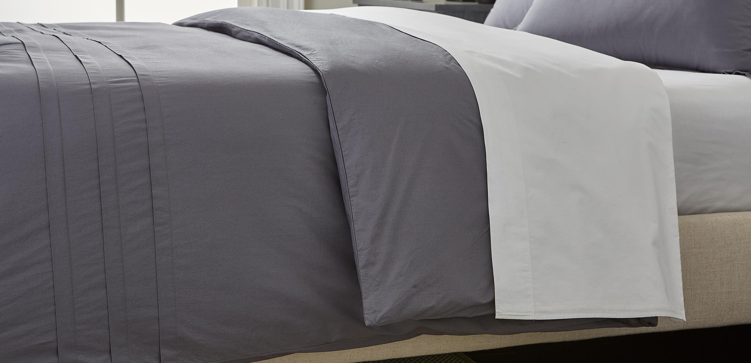 Pleated Percale Duvet Cover and Sham_2