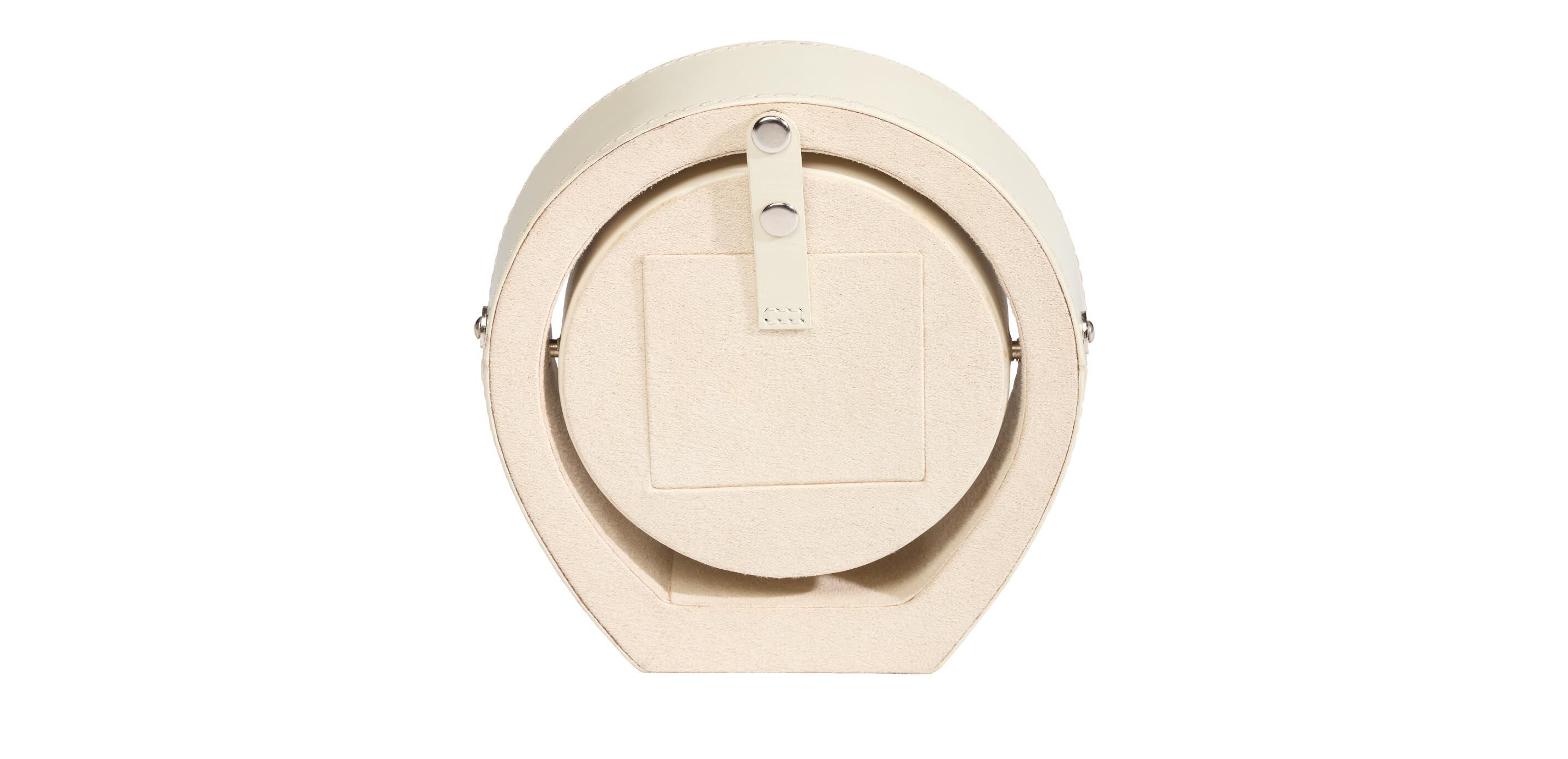 Ivory Leather Desk Clock_2