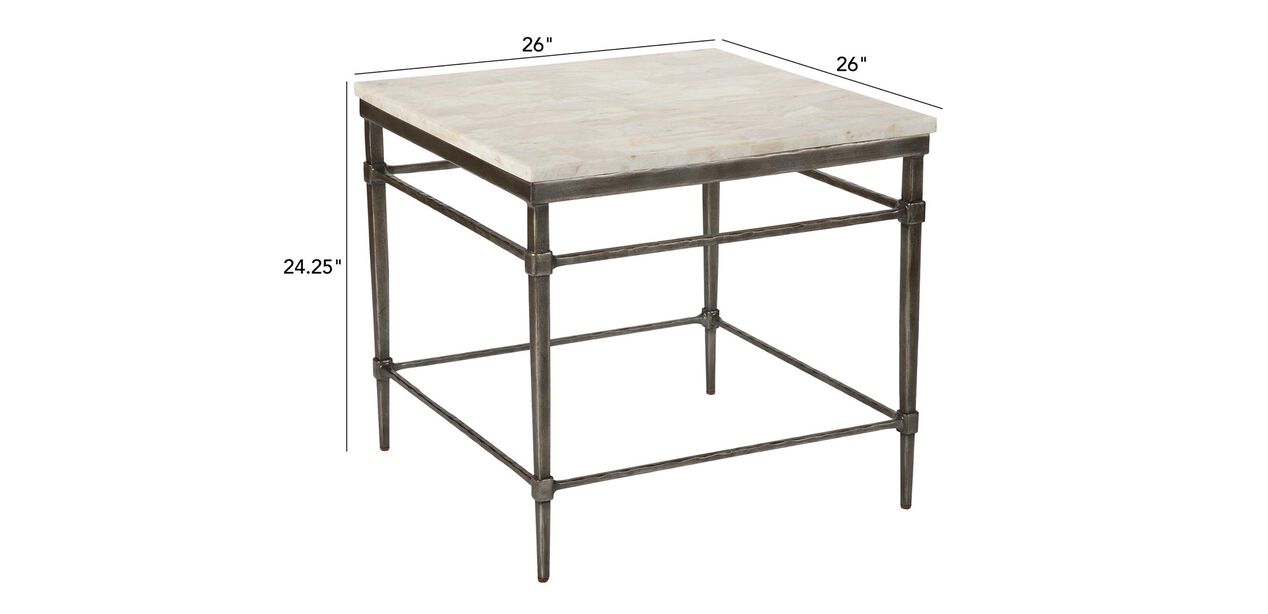 Vida Stone Top End Table Side Tables, Stone Top End Table With Drawer