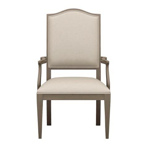 Hayden Leather Dining Armchair: Serpentine Back, Tapered Leg image 727155
