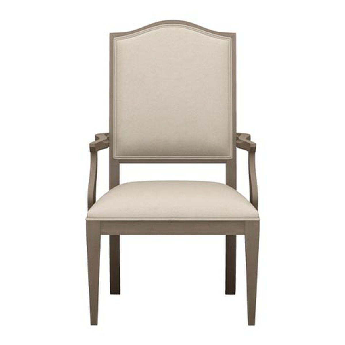 Hayden Leather Dining Armchair: Serpentine Back, Tapered Leg