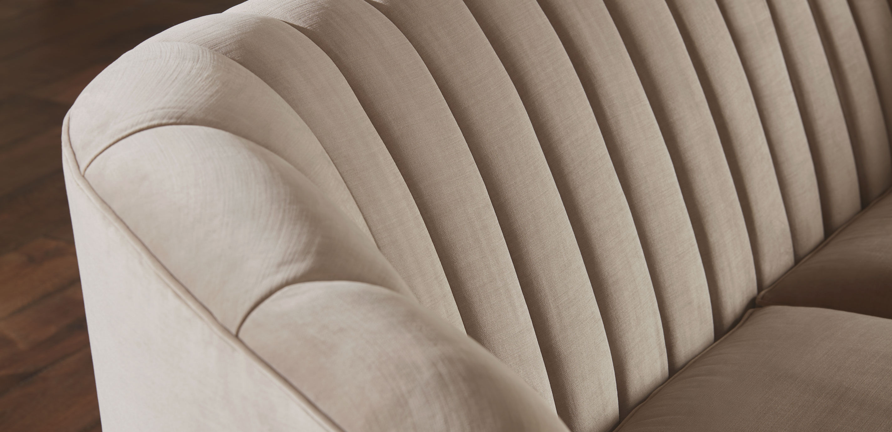 Nathalie BarrelBack Sofa Art Deco Sofa Ethan Allen