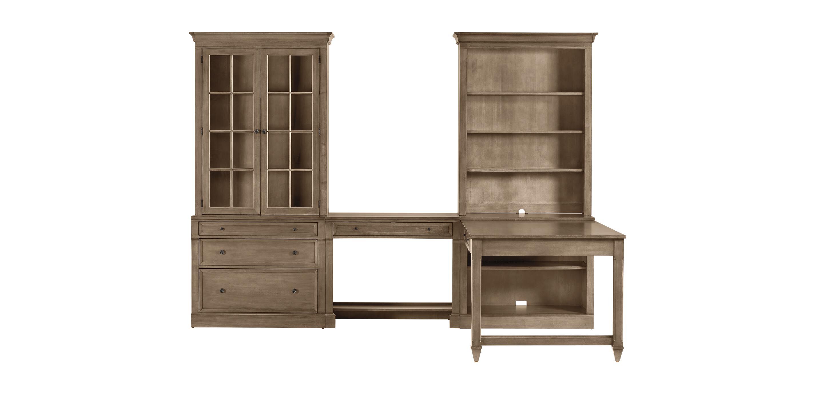 Continental Double Office Island with Bridge Desk