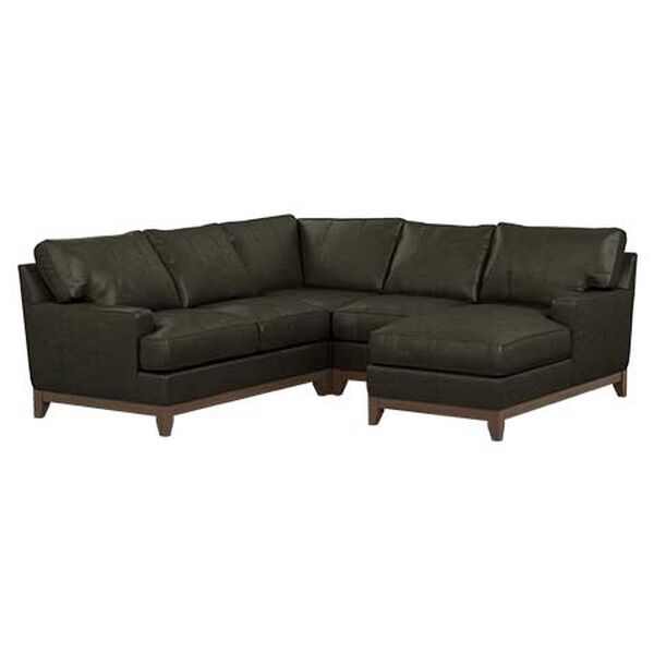 Arcata Four-Piece Leather Sectional with Chaise